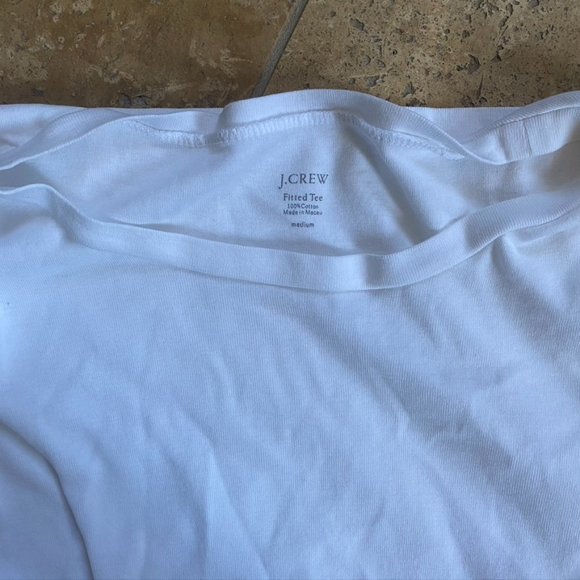 J. Crew White Fitted Cotton Short Sleeved Tee Medium - Picture 3 of 3